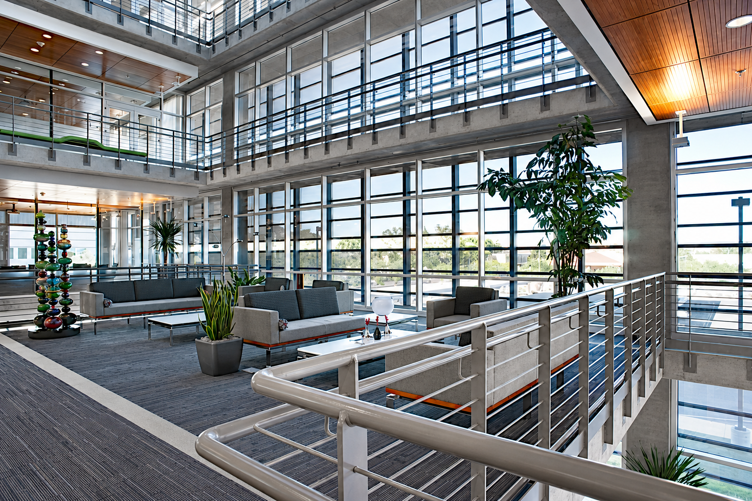 New Corporate Headquarters Building, Phoenix, AZ- Interior Lobby- Designed for Orcutt Winslow Architects