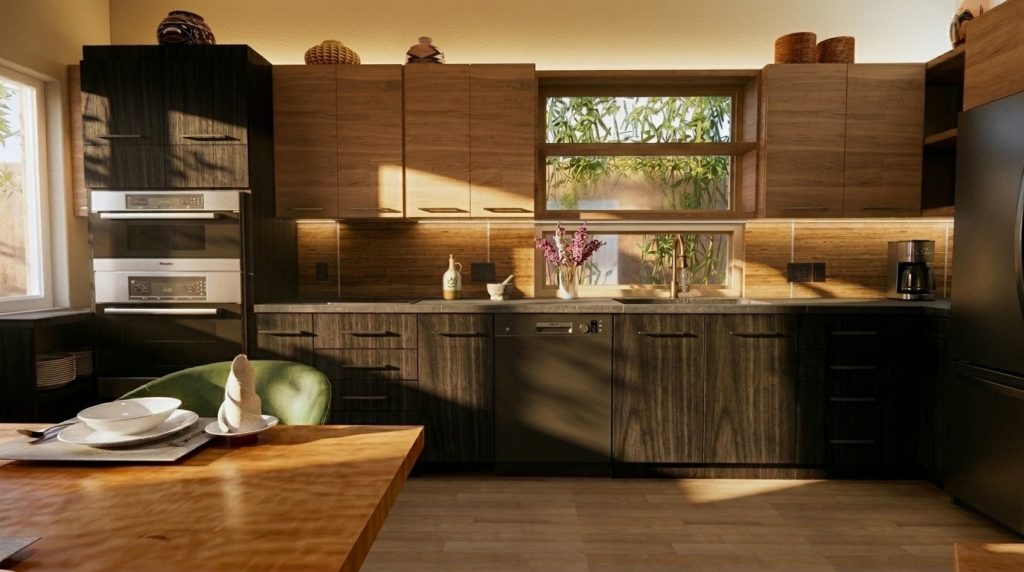Casita Renovations-Contrasting Cabinet Wood Finishes