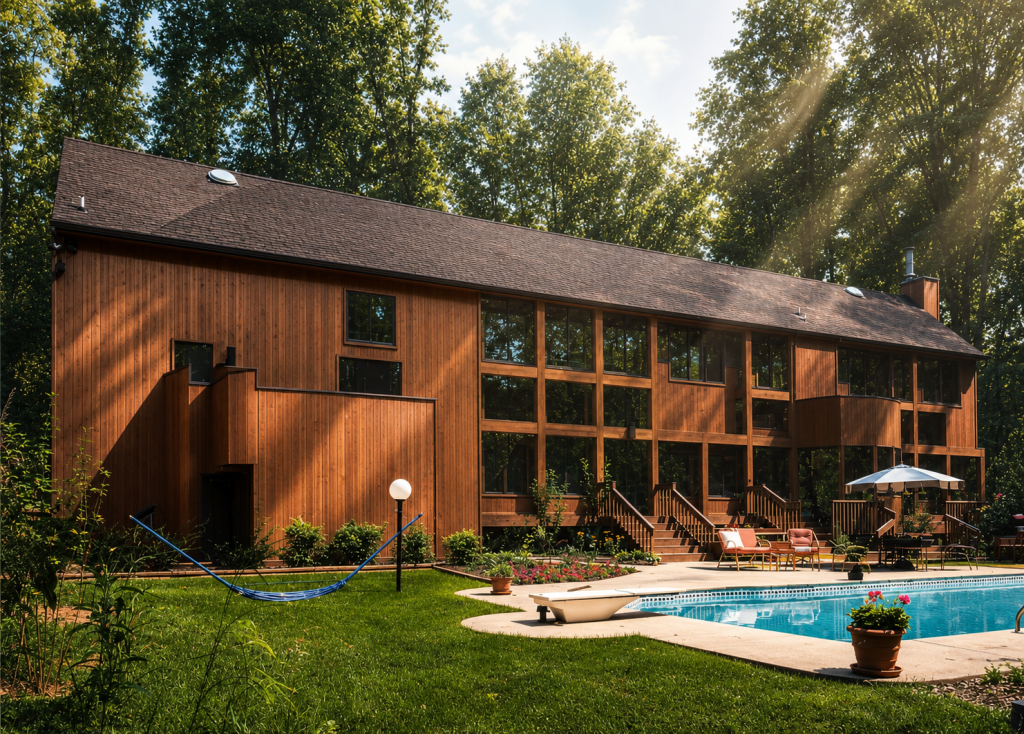 Modern Barn in Baltimore, Rear Elevation